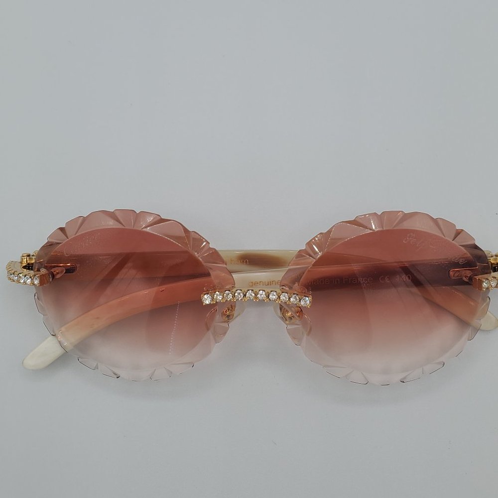 Cartier Diamond Men Women Red Lens Sunglasses